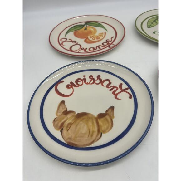 Harlie Brown Studio Belle Journée Stoneware Dessert Plate Set of 4 Plates - Picture 3 of 7